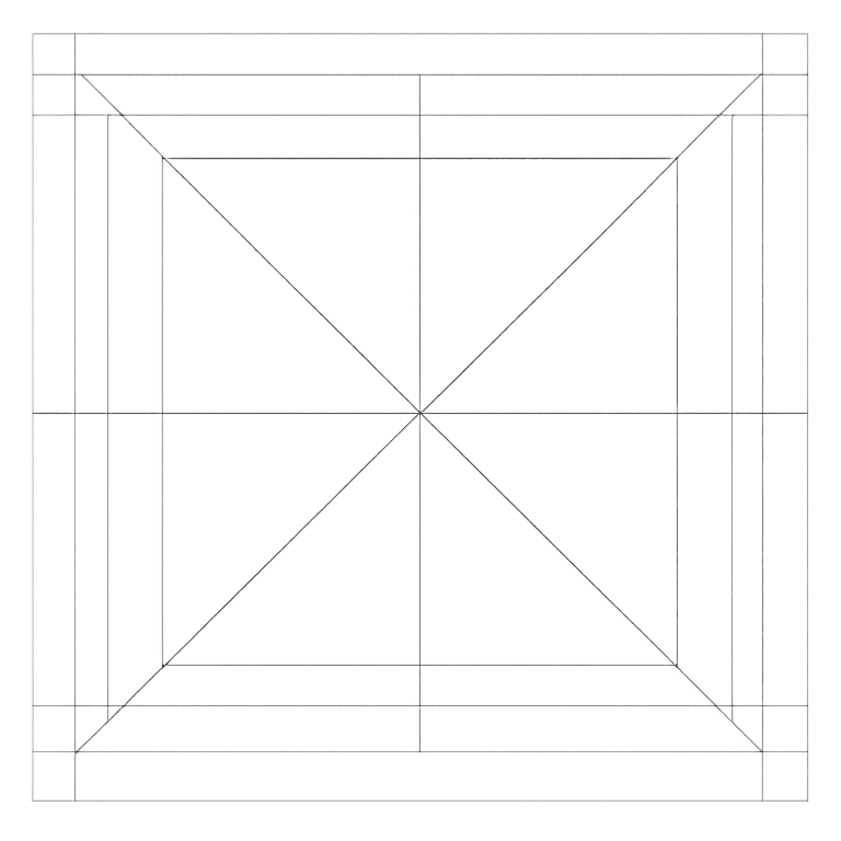 Square post format frame with centered safe field