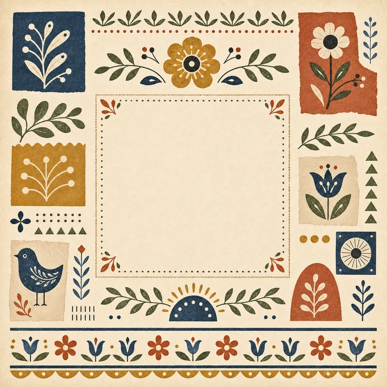 Folk Illustration Market Creative DB reference thumbnail