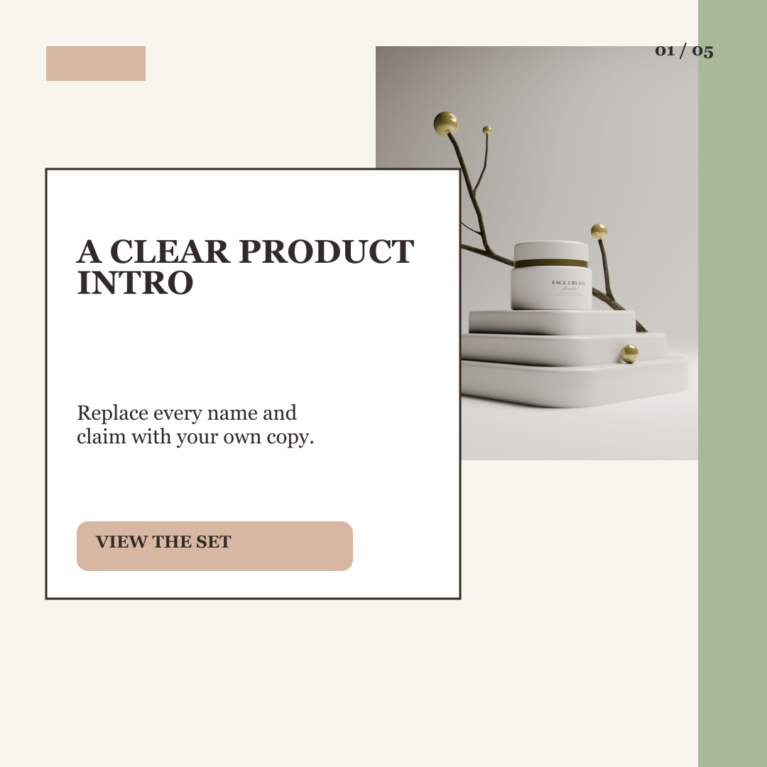 Four editable multi-page listing packs for skincare, handmade ceramics, candles, and desk lighting.